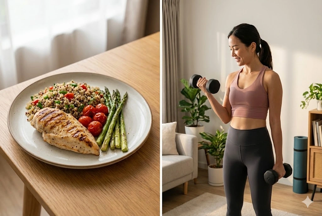 Protein-rich nutrition and strength training help preserve muscle during weight loss